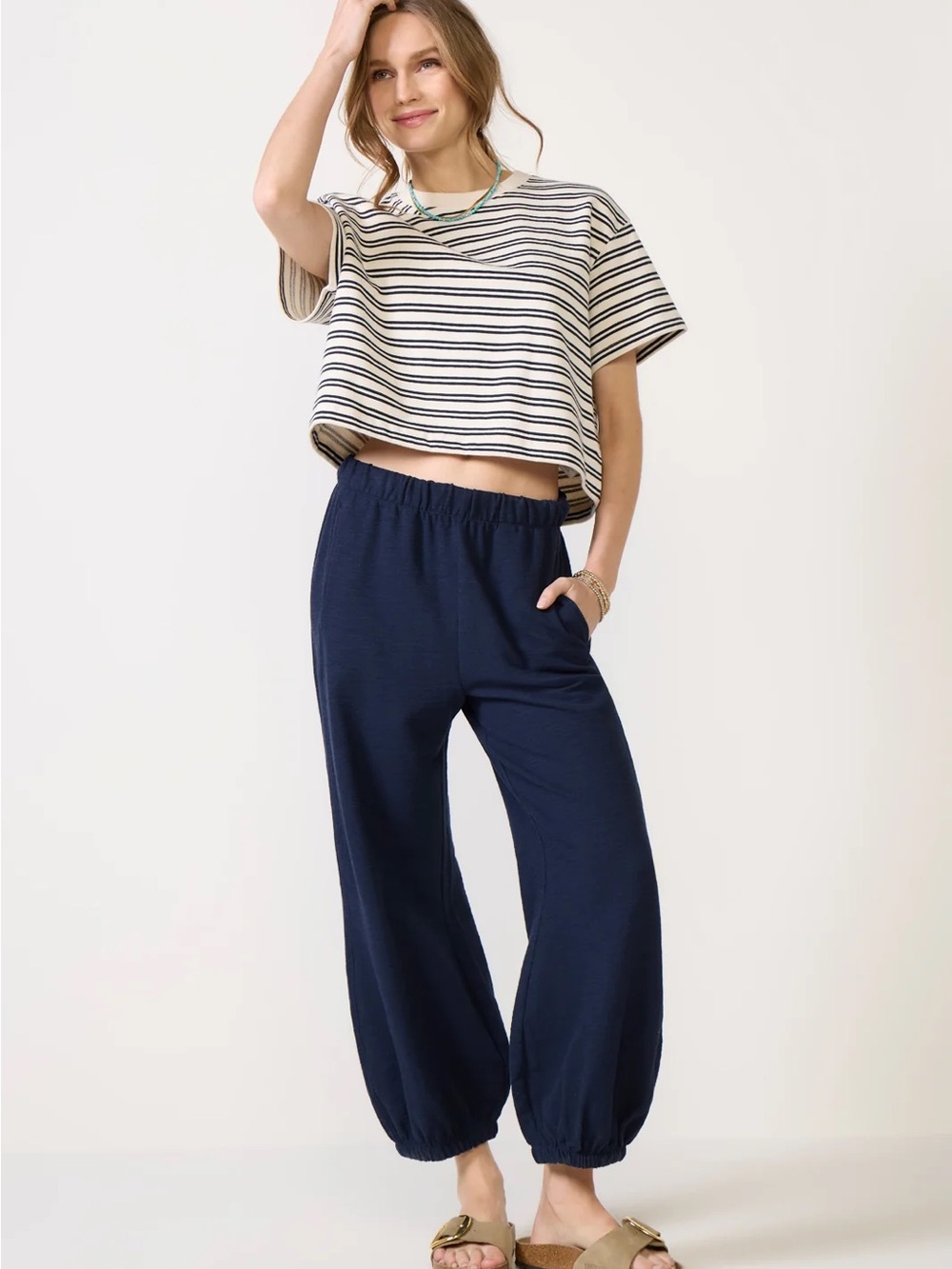 Z Supply Dark Blue Cozy Elastic Hem Joggers